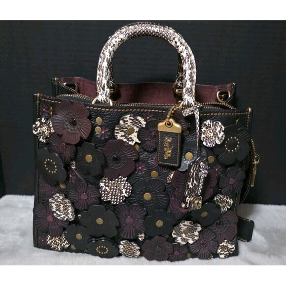 Coach Handbags - COACH 1941 Exotic Tea Rose Rogue OL/Black